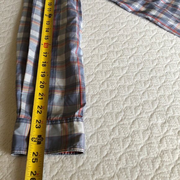 Columbia Shirt Outdoor Insect Blocker Lng Sleeve Size Medium grey/rd/ornge plaid - Picture 11 of 12